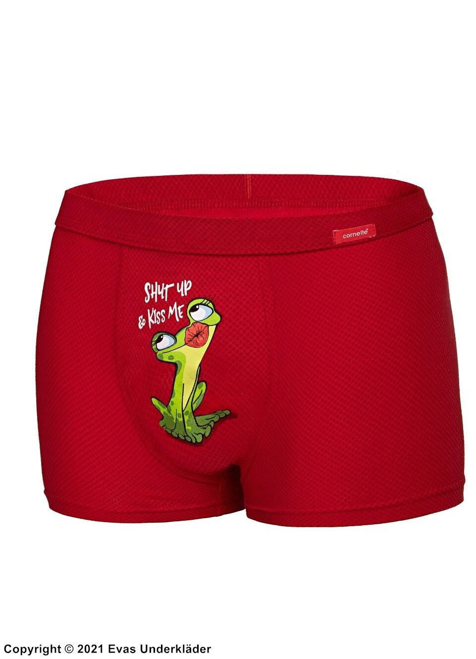 Men's boxer shorts, high quality cotton, frog